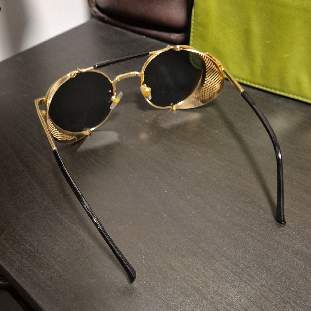 Gold Round Sunglasses - Picture 2 of 3